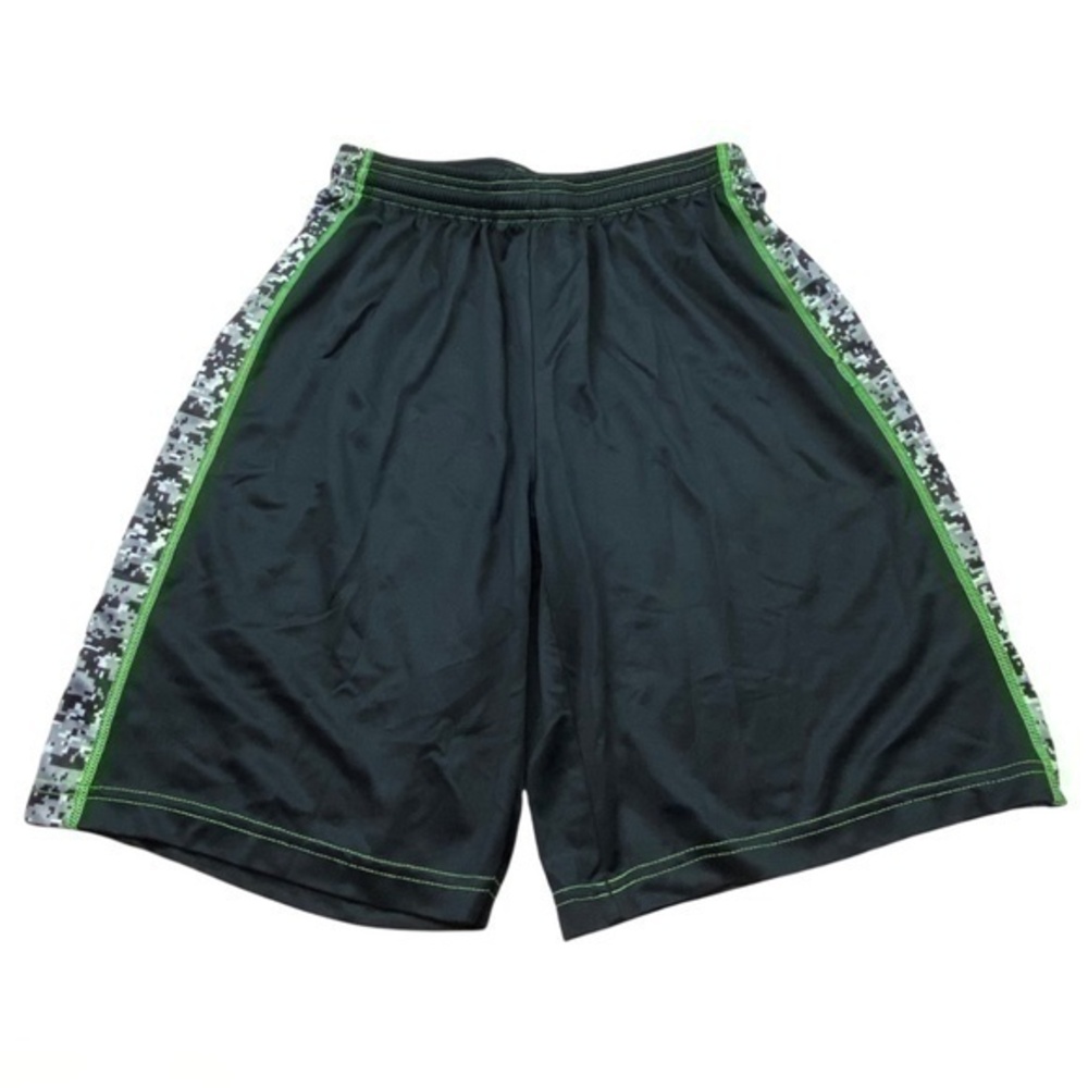 Cramer Boys Athletic Shorts Size Large Black Pixelated Camo Side Stripe Shorts